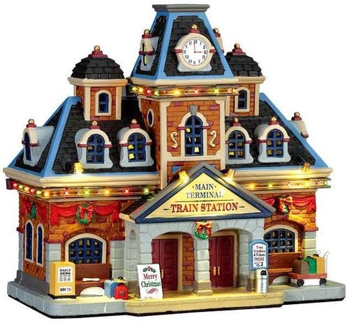 Lemax Village Collection - Main Terminal Train Station #75194 | Charming Holiday Decor Piece