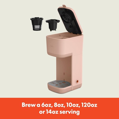 BELLA Single Serve Coffee Maker - K Cup & Ground Coffee Compatible | Adjustable Drip Tray, Auto Shutoff, 6oz to 14oz Brews, Blossom