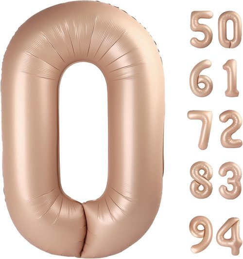 Light Brown Number Balloon - 40 Inch Tan 0 Balloon for Beige Birthday Decorations & Party Supplies
