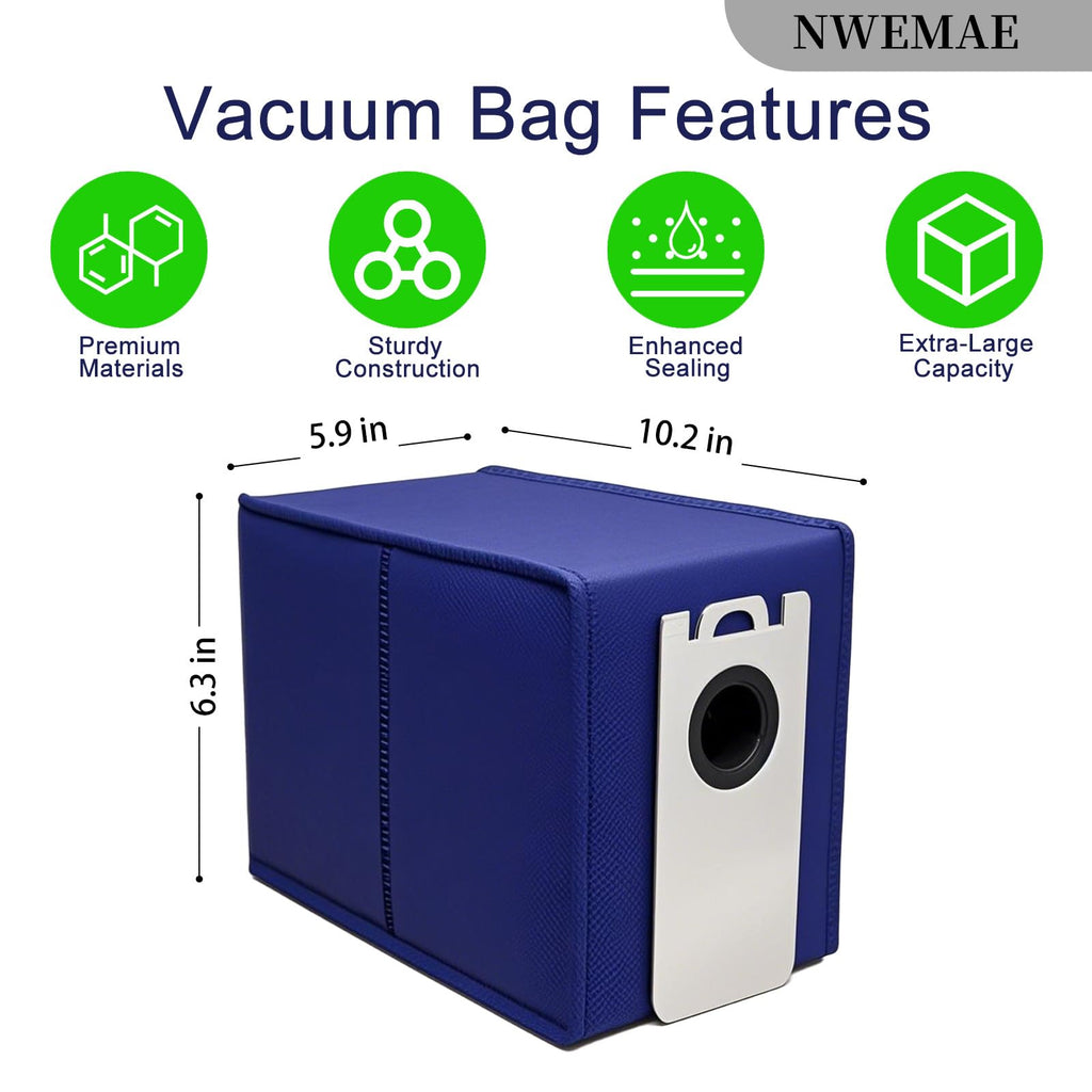 NWEMAE 5 Pack Vacuum Dust Bags Compatible with bObsweep UltraVision, UltraVision Pet Robot Vacuum Cleaner, 6L Large Capacity Self-Empty Replacement Bags