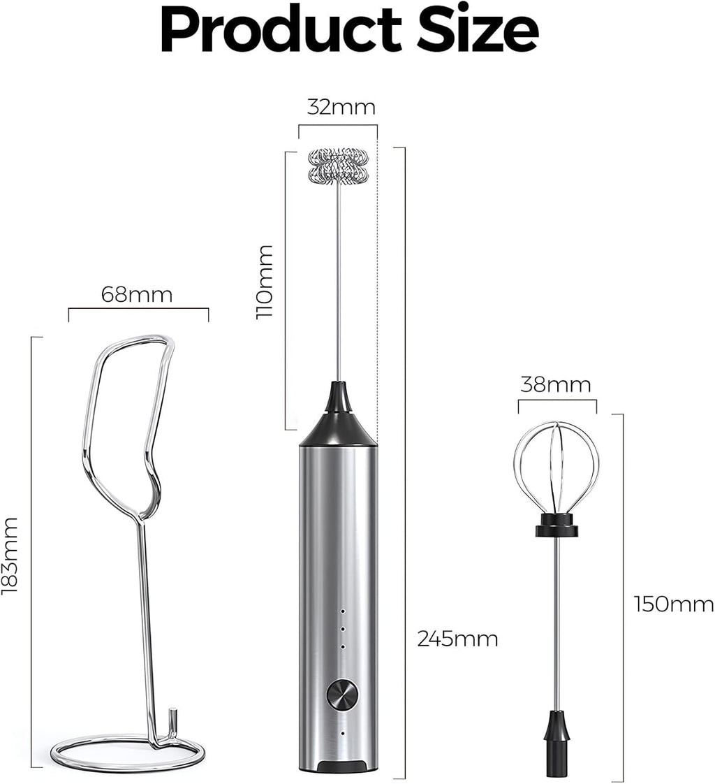 YARRAMATE Glass Olive Oil Sprayer - 16oz with Black Finish | Includes 180ml Measuring Cup & Milk Frother