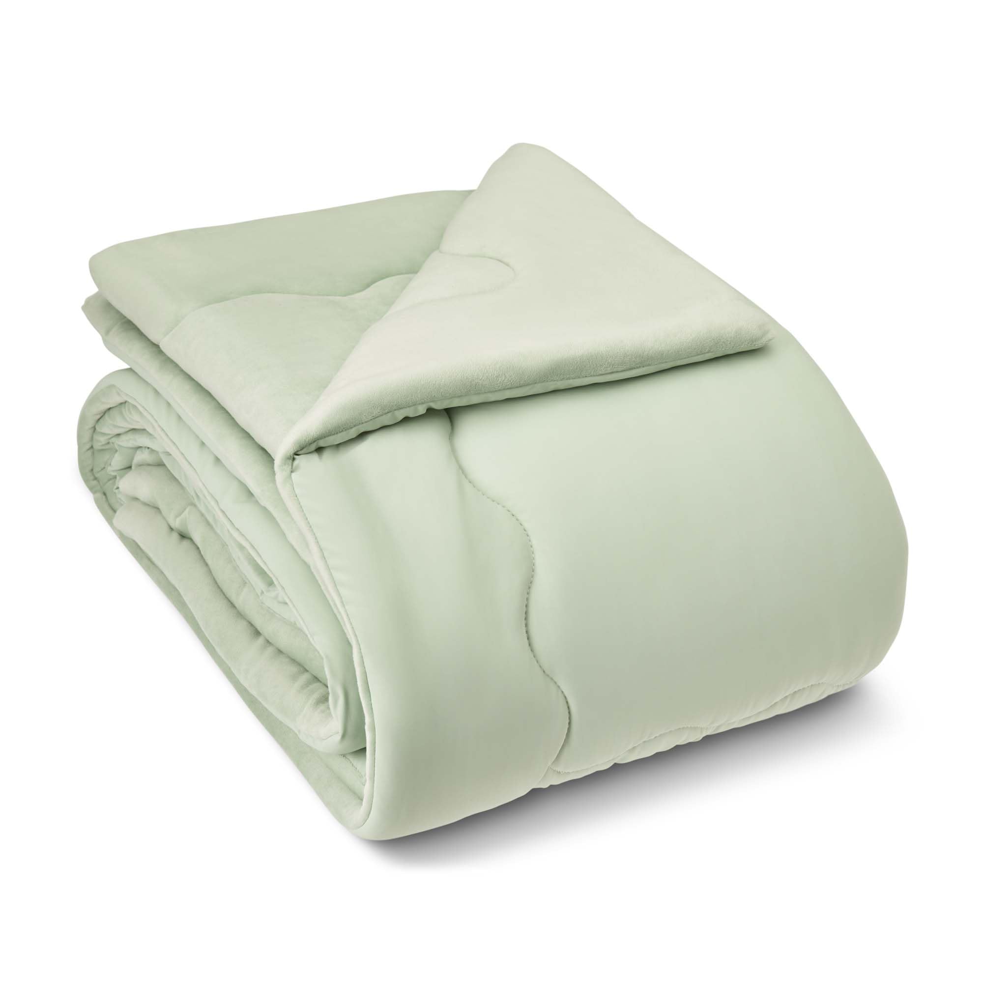 NORTHWEST HGTV Cooling Throw Blanket with Dual-Sided Comfort, Lightweight Summer Blanket with Cool-Touch Jersey Knit and Warm Plush Reverse, for Bed, Couch, or Travel, 50 x 70 inches, Green
