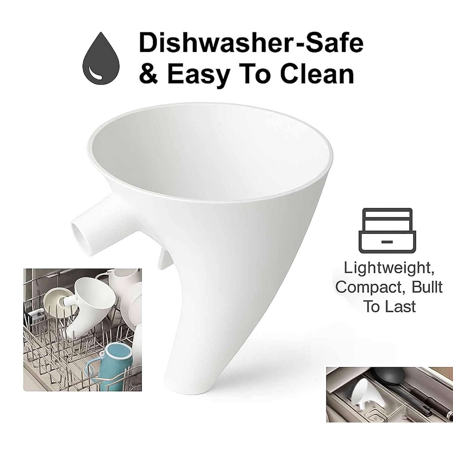 **KitchenAid Flour Funnel - Durable Pouring Chute for Tilt-Head Mixers (4.5–5 Qt) | Dishwasher-Safe Baking Tool**