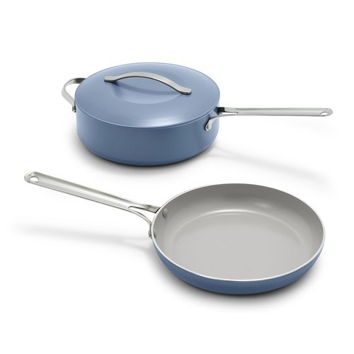 GreenPan Nova 10” Frying Pan Skillet and 4.37QT Sauté Pan with Lid, Oprah’s Favorite Things 2024, PFAS-Free Ceramic Nonstick, Induction Suitable, Sear, Fry, Broil, Dishwasher & Oven Safe, Ocean Blue