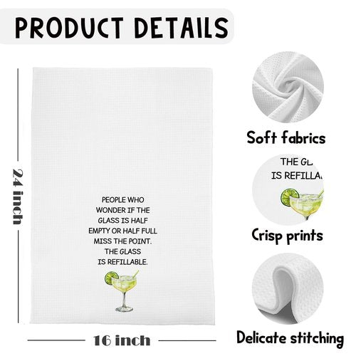 ChenCraty Margarita Bar Kitchen Towels, Gifts for Margarita Lovers Dish Tea Towel for Kitchen Bar Cart Decor, Cocktail Gifts for Women Decorative Hand Towels, 16x24 Inches