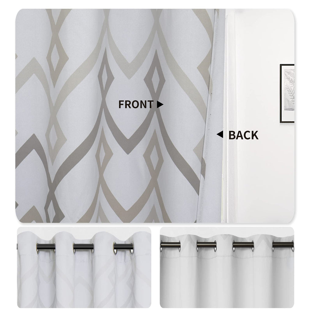 Easy-Going Printed Blackout Curtains for Bedroom, Gradient Line Color Noise Reduction Curtain Drapes, Light Blocking Thermal Insulated Grommet Curtain, 2 Panels, 52 x 96 in, Gray