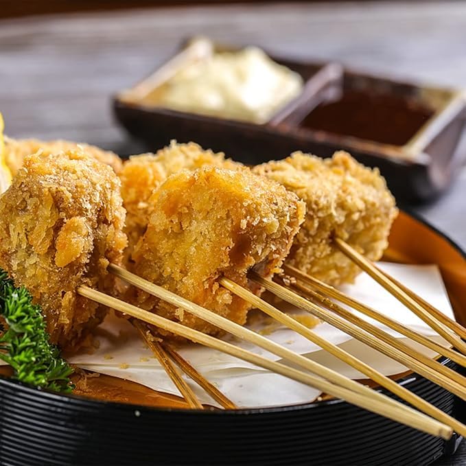 100 PCS Natural Bamboo Skewers - 5.91-Inch BBQ Picks for Grilling