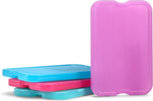 Fit & Fresh Cool Coolers | 4 Pack XL Slim Ice Packs - Quick Freeze, Space-Saving Design for Lunch Boxes & Coolers