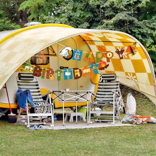 Camping Birthday Banner - Happy Birthday Party Decorations