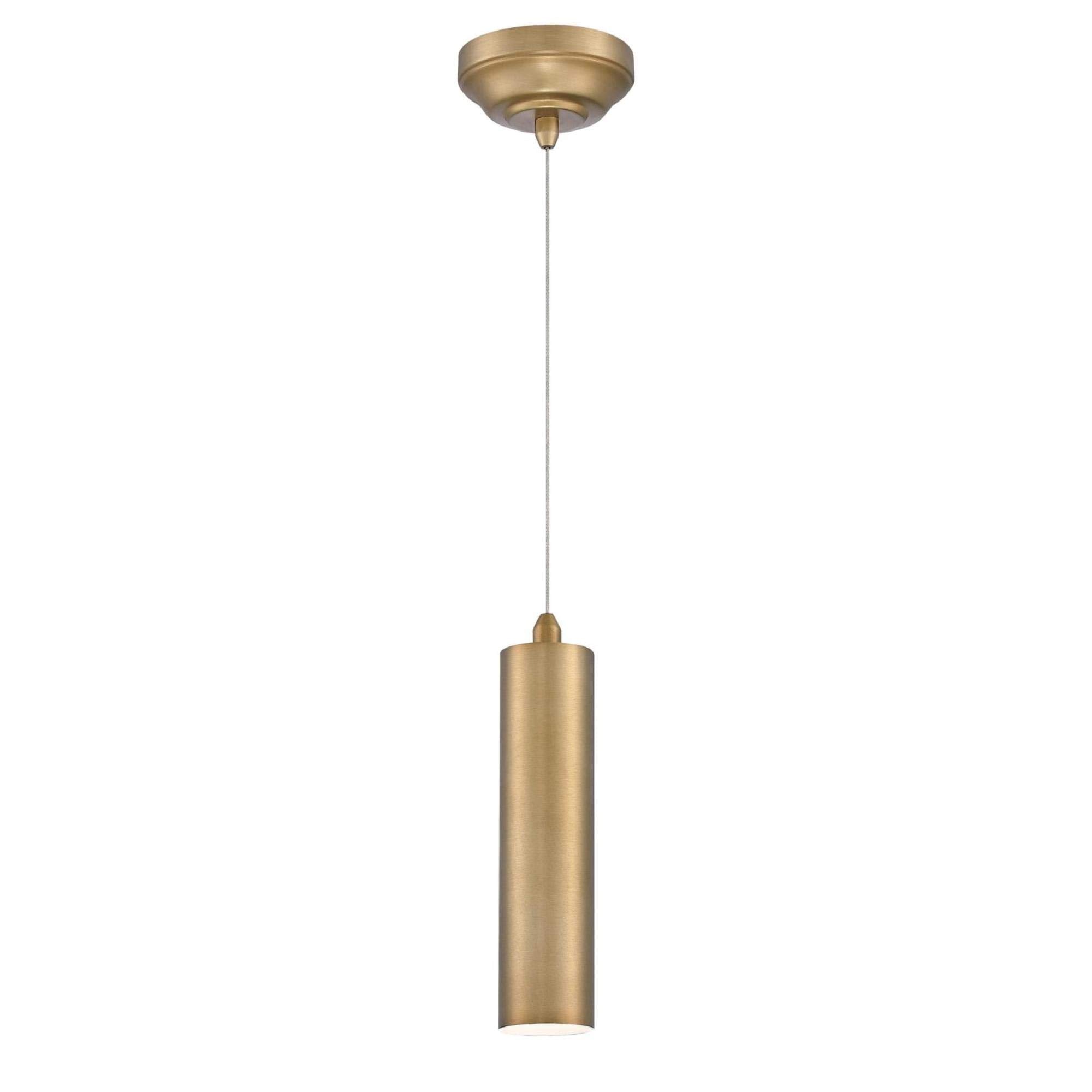 Westinghouse 6111100 Rayman Contemporary One-Light Dimmable LED Indoor Mini Pendant Light Brushed Brass Finish