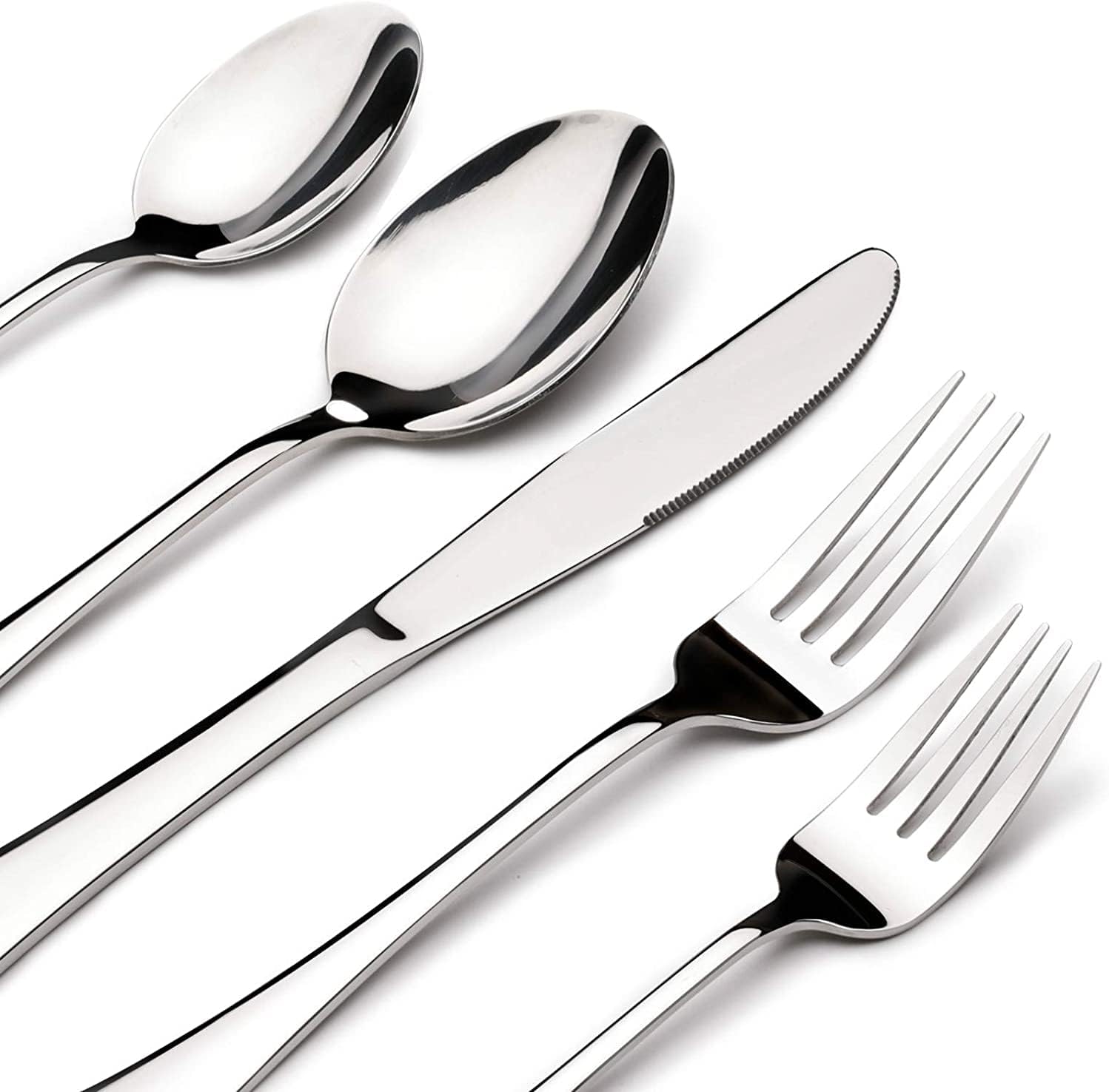 Regine Switzerland 60-Piece Silverware Set - Heavy-Duty Stainless Steel Utensils for 12 | Dishwasher Safe Gift Set