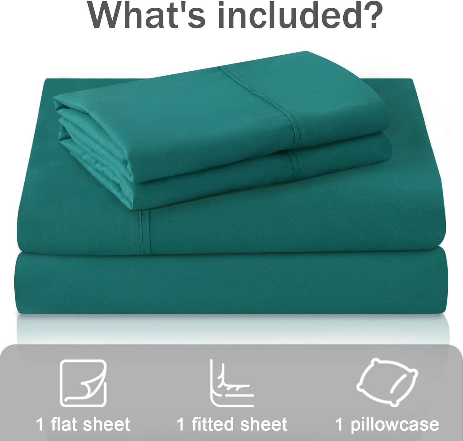 MICORAL Twin Bed Sheets Set - Soft, Breathable Bedding with 16" Deep Pocket Design | Turquoise (3 Pieces)
