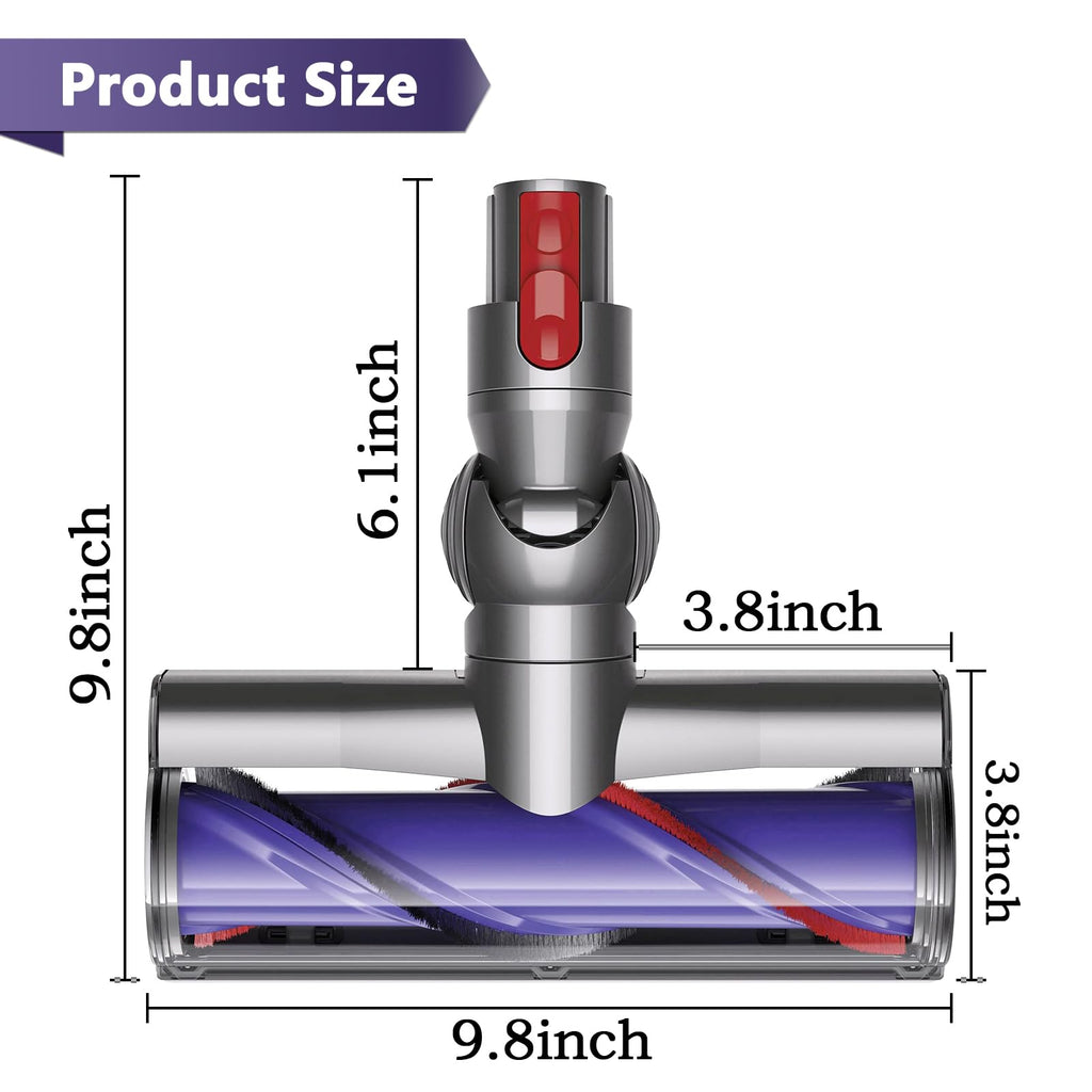 Coodss Quick-Release Motorhead Cleaner Replacement for Dyson V7 V8 V10 V11 Vacuum Direct Drive Head for Hardwood Floor Carpets Attachment SV10 SV11 SV12 SV14 Bristle Roller Brush Parts