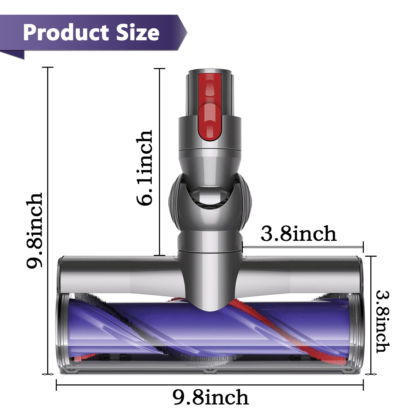 Coodss Quick-Release Motorhead Cleaner Replacement for Dyson V7 V8 V10 V11 Vacuum Direct Drive Head for Hardwood Floor Carpets Attachment SV10 SV11 SV12 SV14 Bristle Roller Brush Parts