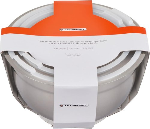 Le Creuset Nested Mixing Bowls Set - 3 Durable Bowls with Nonslip Silicone Base & Airtight Lids