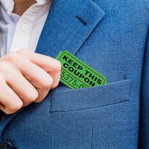 Green Raffle Tickets - 100 Pairs 50/50 Double Stub Tickets