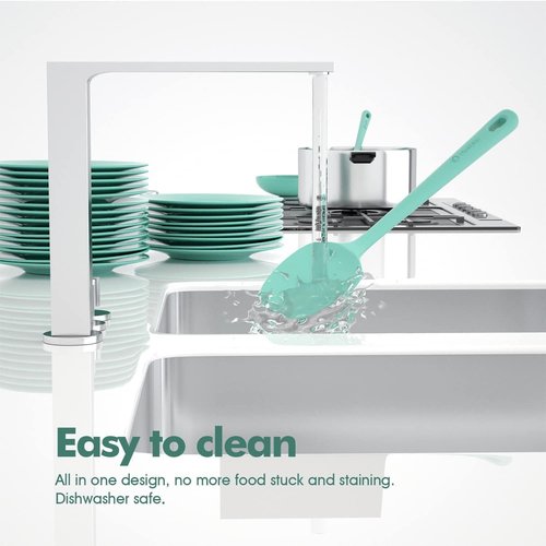 ChefAide Silicone Spatula Set - 4 Pieces, Ergonomic Grip, Heat Resistant for Nonstick Cookware