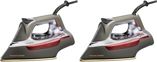 CHI Steam Iron - Powerful 1700 Watts with 300+ Steam Holes & Titanium Infused Soleplate - XL 10’ Cord, Silver