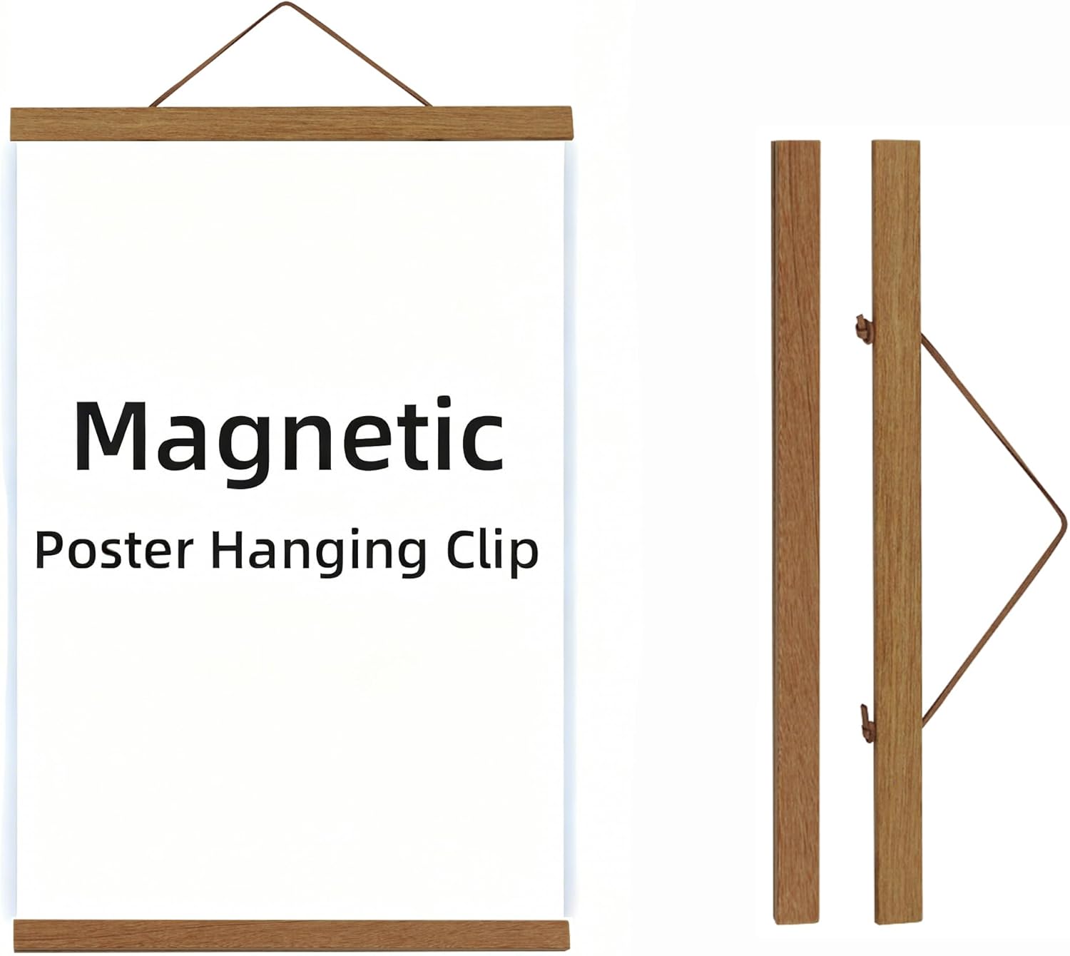 Skiennix Magnetic Poster Hanger Frame - Stylish Teak Wood Display for 20x24 to 20x30 Posters | Perfect for Wall Art & Tapestries
