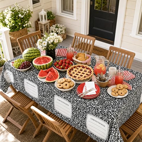 ORNALES Back to School Disposable Tablecloths - Composition Notebook Theme