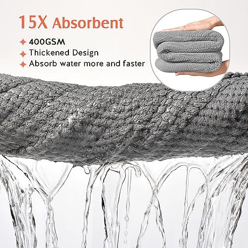 YFONG Microfiber Hair Towel Wrap, 2-Pack Quick Dry Turban, 26"x10"
