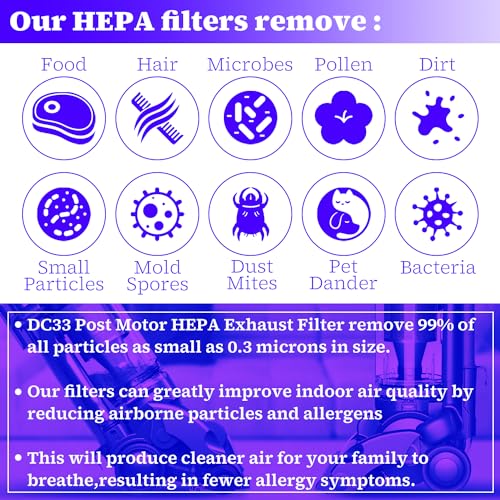 HASMX HEPA Post Motor Filter for Dyson DC33 Vacuum Cleaners