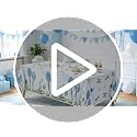 Blue Watercolor Baby Shower Tablecloths - 3 Pack Disposable Covers