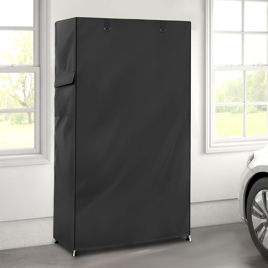 Exokugo Wire Shelf Cover,600D Heavy Duty 100% Waterproof Shelf Covers for Wire Shelving,Outdoor Storage Shelves Cover for Metal Rack,48" W x 18" D x 82" H,Black