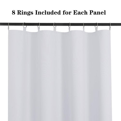 Chyhomenyc Window Blackout Curtain Liners with 18 Rings, Thermal Insulated 100% Blackout Liner for 84 Inch Curtains, Each 50Wx80L, 2 Liners Per Set with 18 Pieces Rings