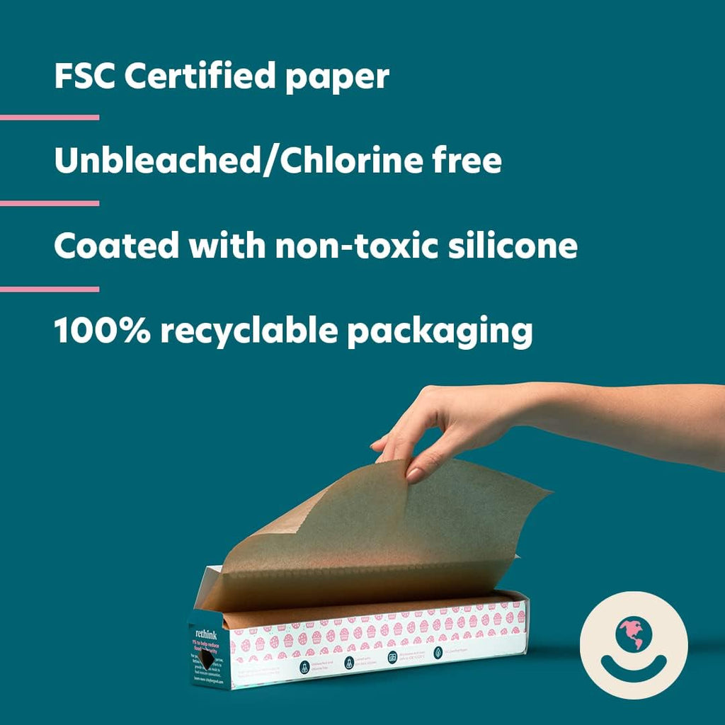 Skiennix Brown Natural Baking Paper Roll - Unbleached, Non-Toxic & Oven-Safe, 70 Sq Ft