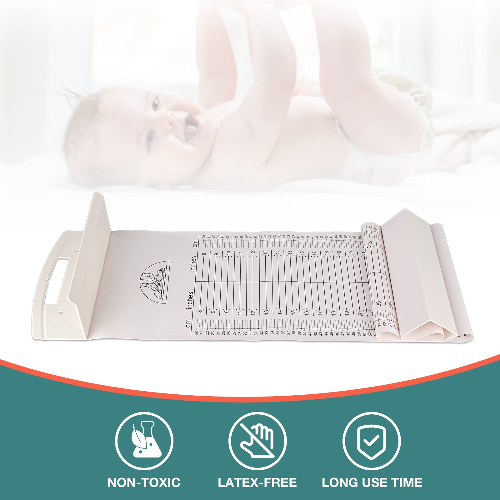 Skillssist Baby Measuring Mat Infantometer Height Ruler - Growth Chart for Newborns, Toddlers, and Infants, Home Use and House Visits