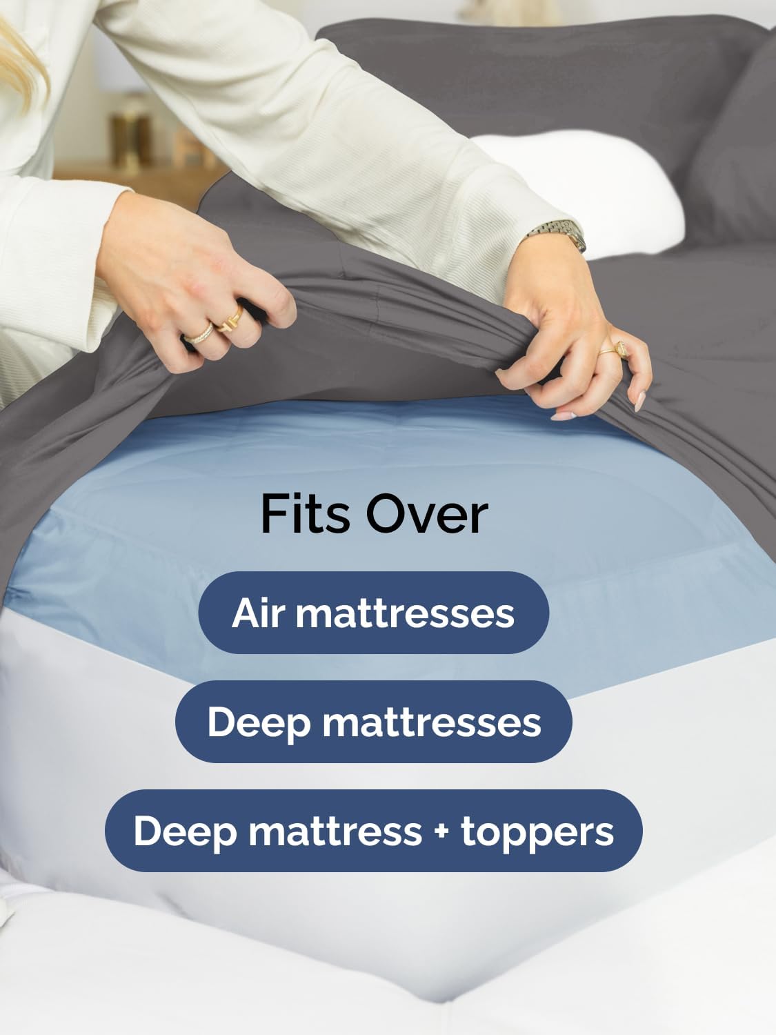 Skiennix Extra Deep Pocket Twin XL Sheet Set | 3-Piece Breathable Cooling Bedding - Soft, Fade & Wrinkle Resistant - Dark Grey