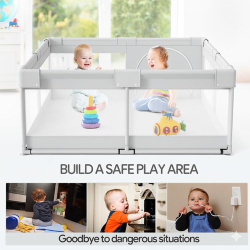 Fodoss Baby Playpen - Extra Large Toddler Play Yard for Apartments | Safe Activity Fence
