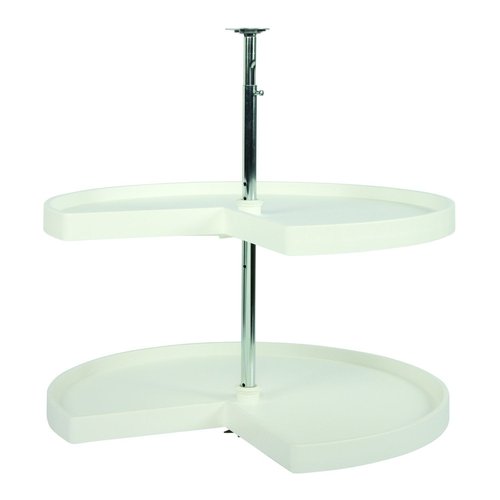 Knape & Vogt Corner Cabinet Lazy Susan, 2-Tier Lazy Susan for Cabinet, 28 in. 360º Turntable for Kitchen Cabinets, White