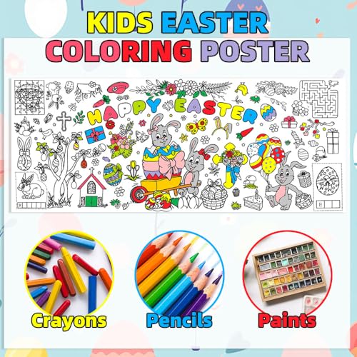 Easter Giant Coloring Tablecloth for Kids - 72" x 30"