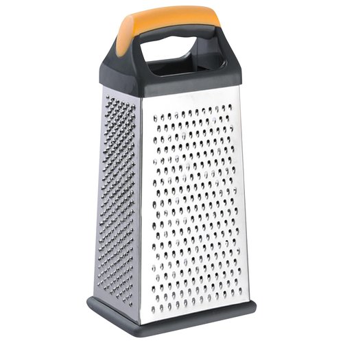 Cheese Grater, 4 Sides Handheld Box Grater, Manual Ergonomic Kitchen Food Shredder, Multi-Function Vegetable Slicer for Carrot, Veggie, Potato(COLOR:silver)