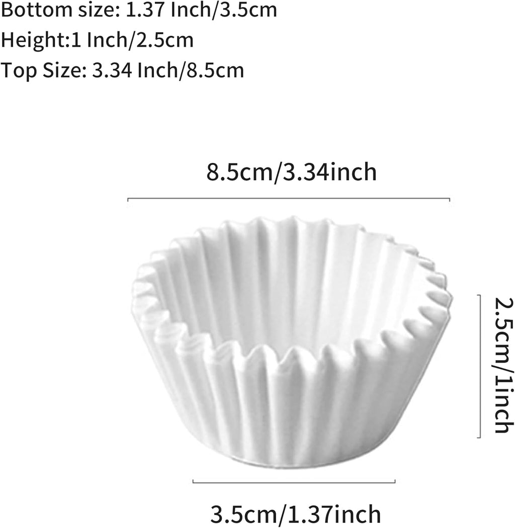 Skiennix White Cupcake Liners - 500 Count Mini Baking Cups | No Smell, Food Grade & Grease-Proof