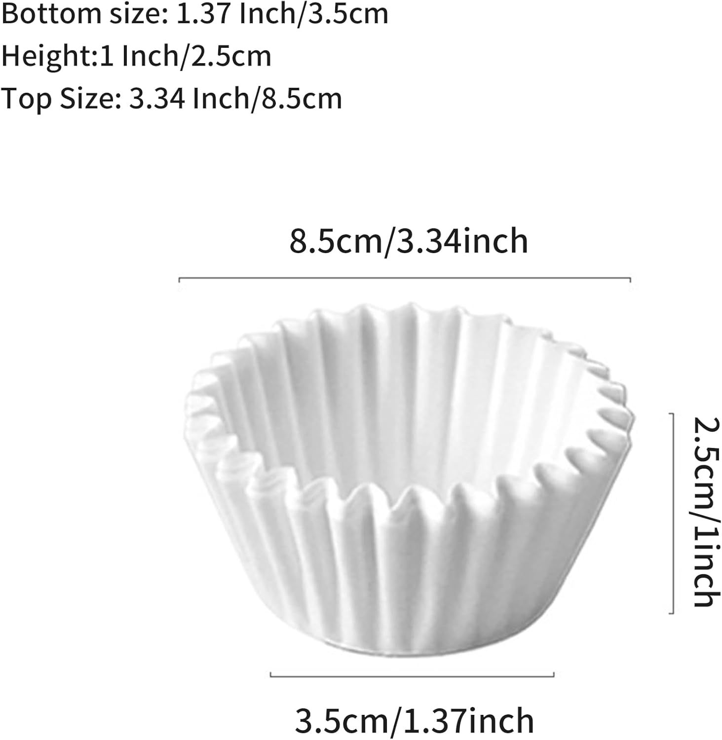 Skiennix White Cupcake Liners - 500 Count Mini Baking Cups | No Smell, Food Grade & Grease-Proof