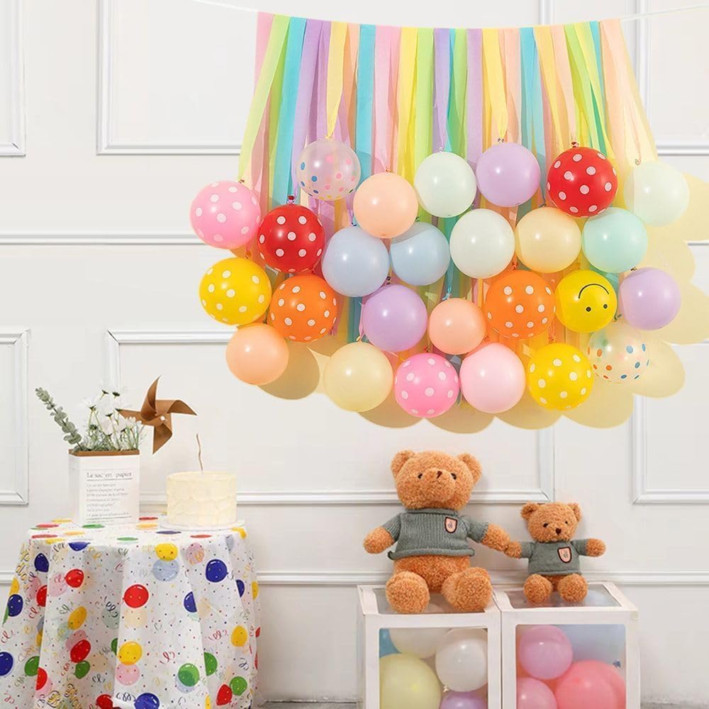 MAQIHAN Pastel Crepe Paper Streamers - 6 Rolls, 492ft for Valentine's, Easter & Birthday Celebrations