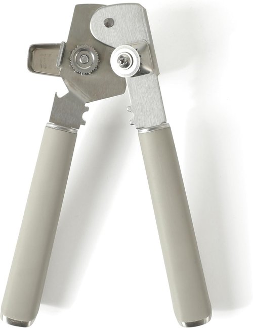 Calphalon Edge Stainless Steel Can Opener | Heavy-Duty Multifunction Tool with Rubber Handle - Taupe