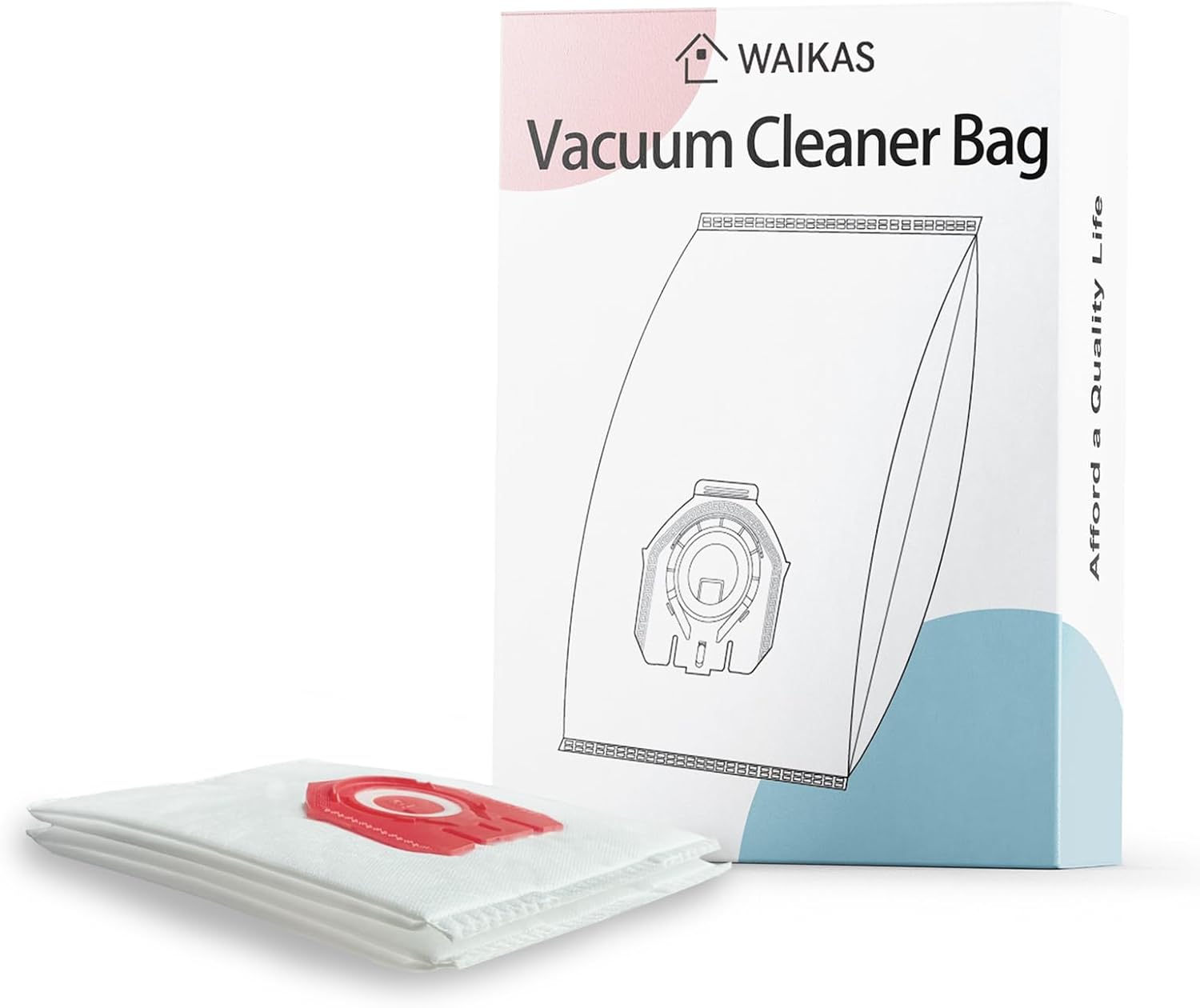 WAIKAS AirClean 3D Vacuum Cleaner Bags - Pack of 2 for Miele FJM/GN Vacuum Models | Red