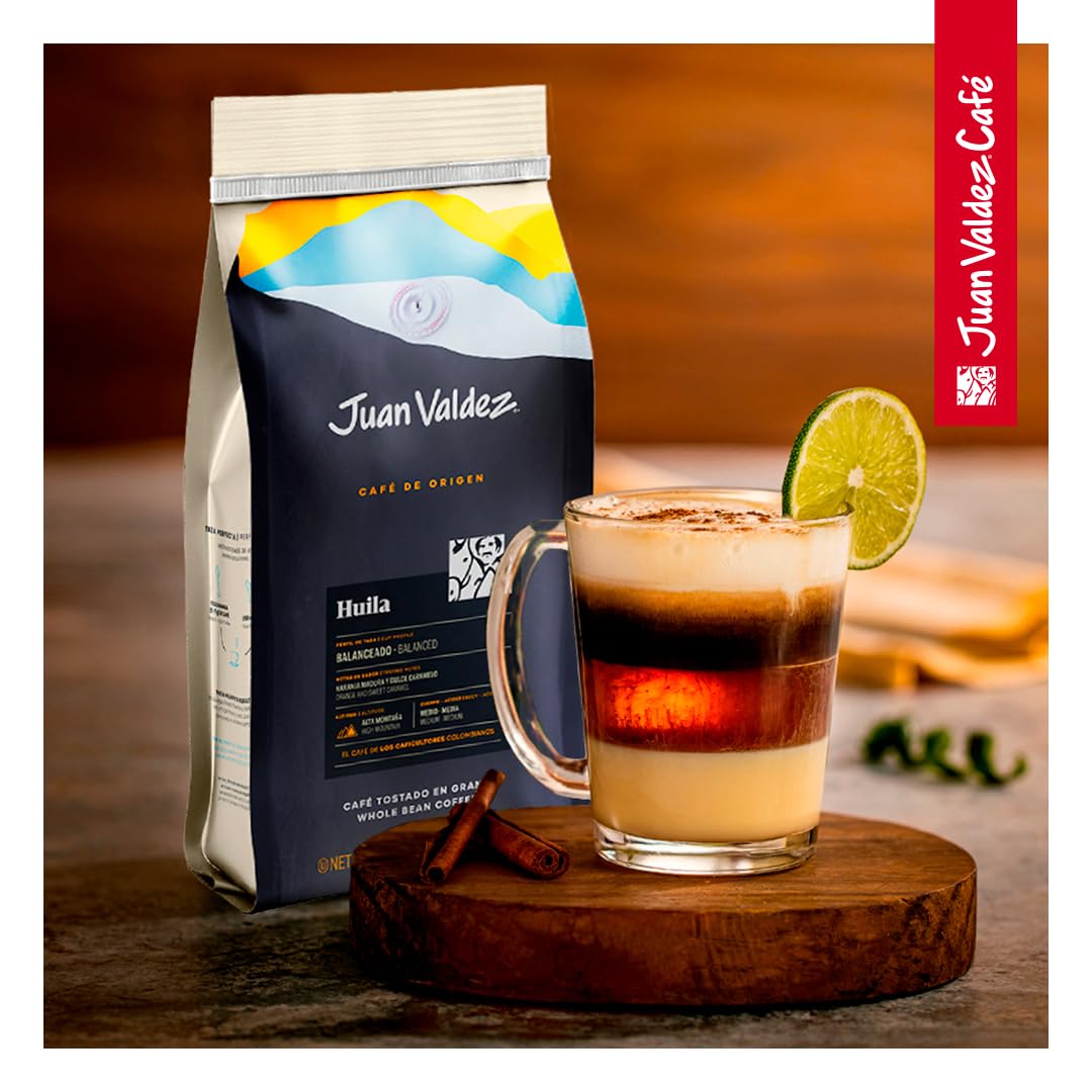 Juan Valdez Huila Whole Bean Coffee | 100% Colombian Coffee | Single Origin with Notes of Ripe Orange & Caramel | 16 oz / 454 gr