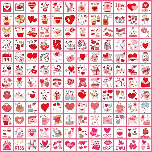 Valentine's Day Temporary Tattoos for Kids - 408 Pcs Party Favors