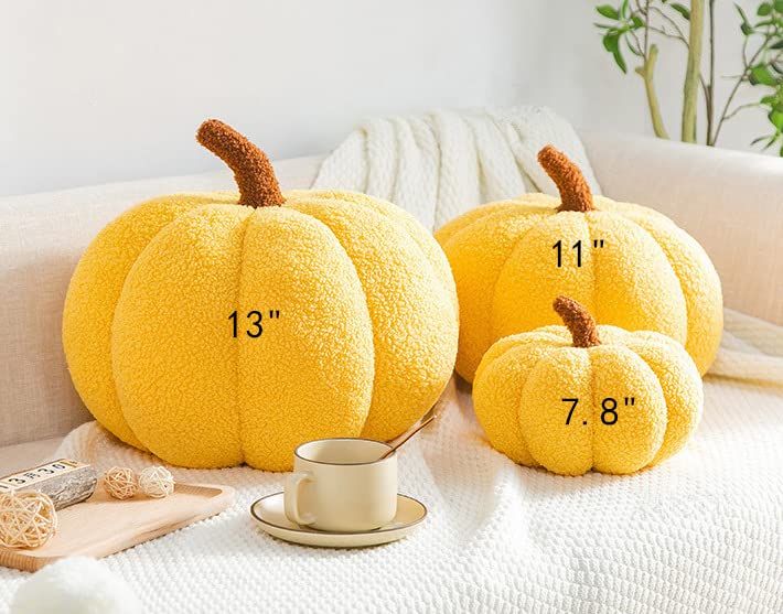 Brown 7.8 Inch Pumpkin Plush Pillow - Soft 3D Sofa Cushion