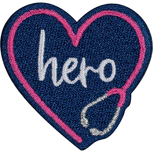 Hero Heart Iron-On Applique Patch for Clothes & Accessories - 1.75"