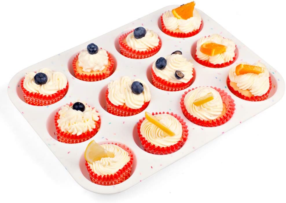 Silicone Muffin Pan by SHEbaking - Non-Stick 12-Cup Baking Tray for Easy Release | Durable & BPA-Free