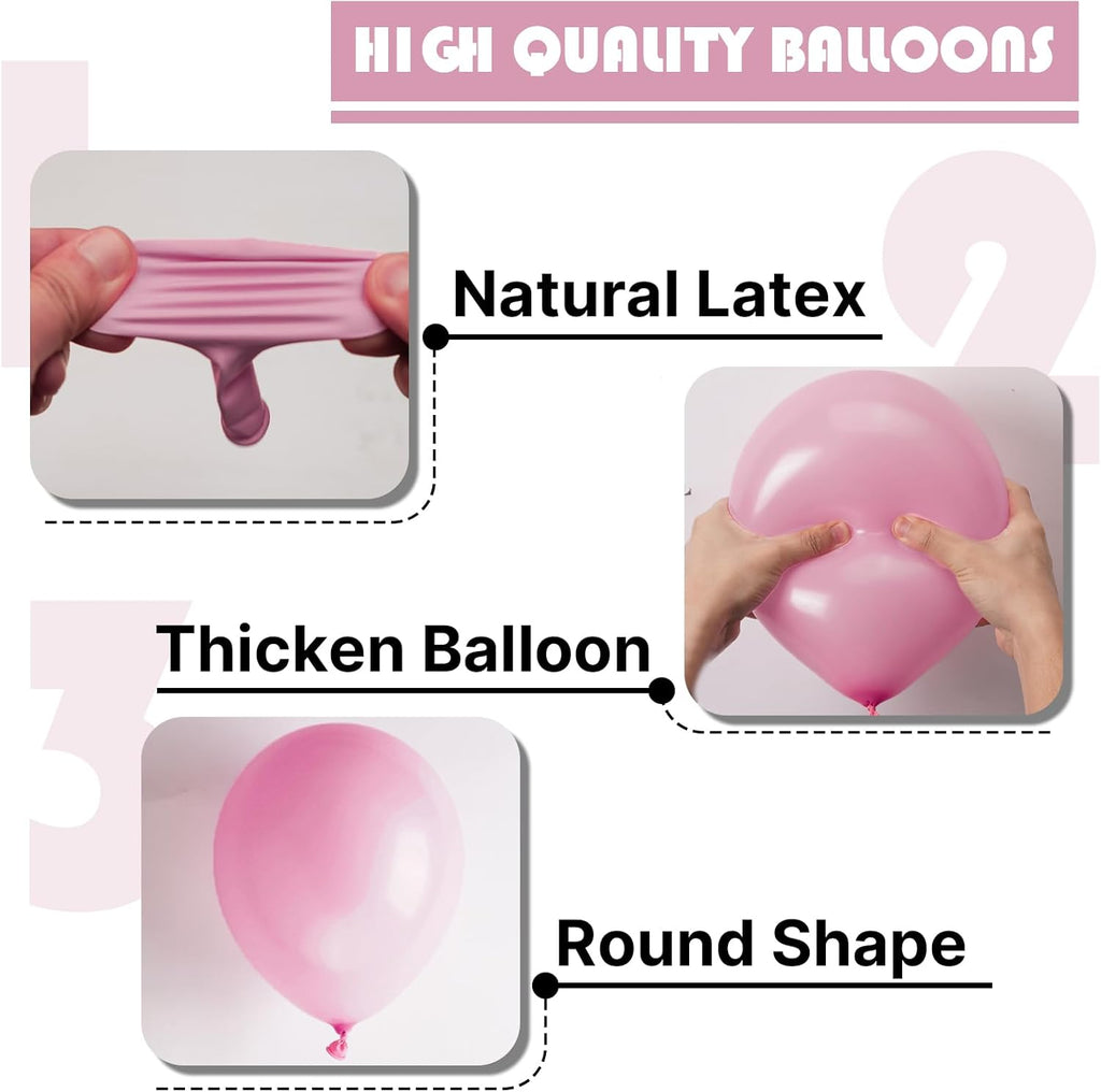 PartyWoo Mauve Balloon Kit - 100pcs in 5-18 Inch Sizes | Dusty Pink Rose Decor for Baby Showers & Weddings