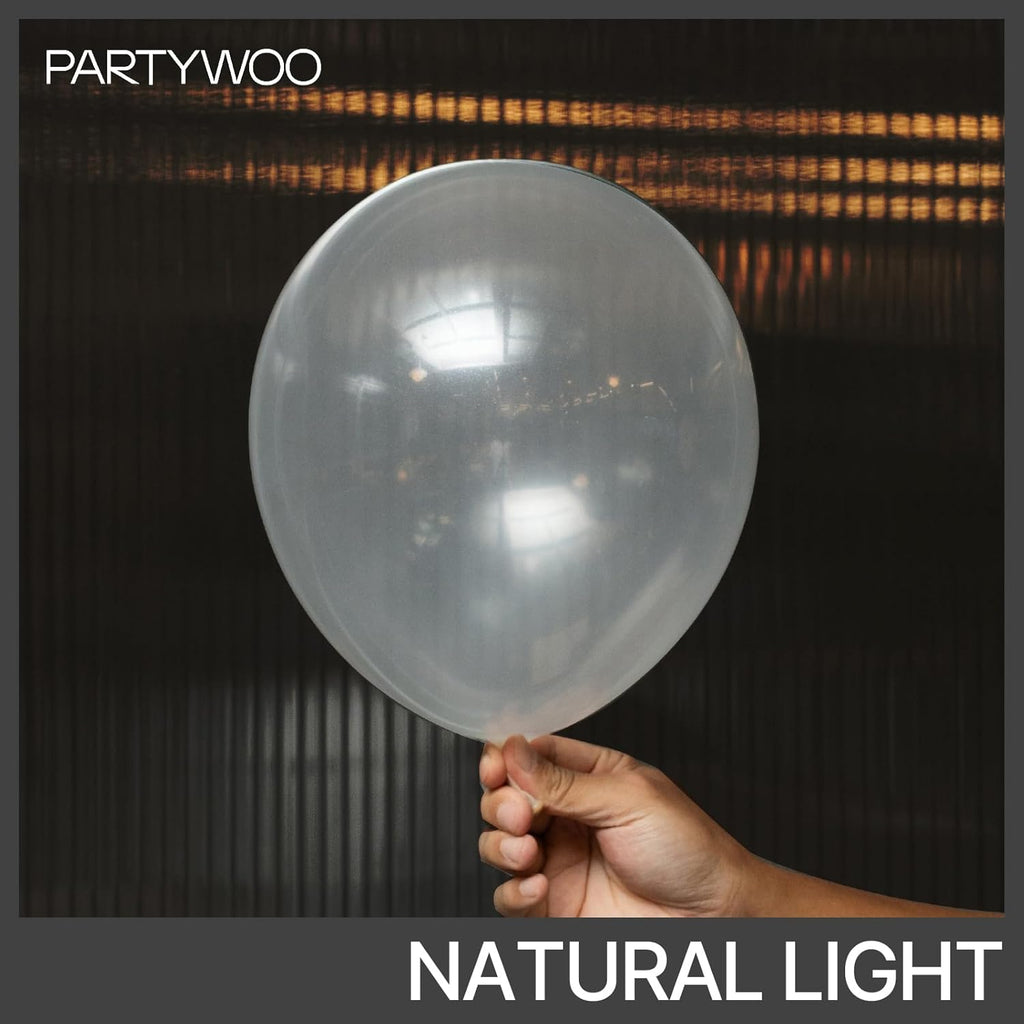 PartyWoo Clear Balloons - 140-Piece Transparent Balloon Arch Kit for Weddings, Graduations & Celebrations | 18", 12", 10", 5" Sizes