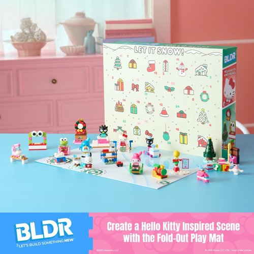 BLDR Hello Kitty and Friends Advent Calendar Building Set - 8 Minifigures & 16 Gifts for Ages 8+