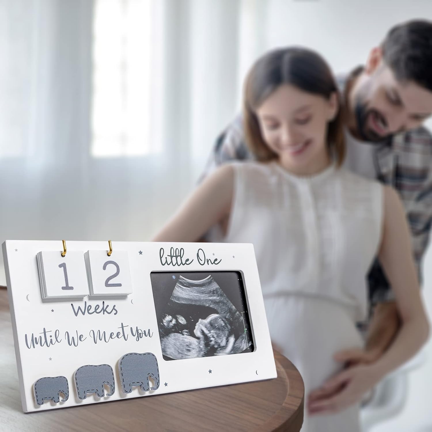 Skiennix Ultrasound Photo Frame - Baby Countdown Weeks | Perfect Pregnancy Gift for Expecting Parents